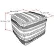 Pemberly Row Boho Square Pouf in Natural Handloom Woven Pattern