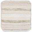 Pemberly Row Boho Square Pouf in Natural Handloom Woven Pattern