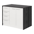 Pemberly Row Contemporary Wood Kitchen Island Gray Oak and White
