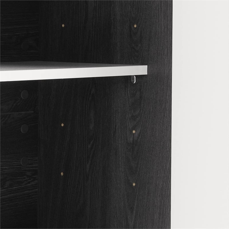 Pemberly Row Contemporary Wood Kitchen Island Gray Oak and White