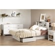 Pemberly Row Wood Full Queen Bookcase Headboard in Pure White