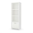Pemberly Row Transitional 4 Shelf Wood Bookcase in Pure White