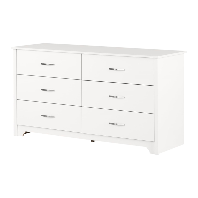 Pemberly Row Contemporary Wood Dresser in Pure White