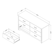 Pemberly Row Contemporary Wood Dresser in Pure White