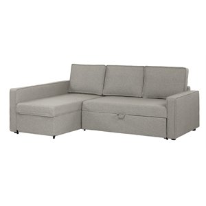 pemberly row modern storage convertible sectional in gray fog