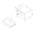 Pemberly Row Transitional 2-Drawer Nightstand-Natural Walnut and Pure White
