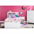 Pemberly Row Modern Wood Twin Bookcase Headboard in Pure White