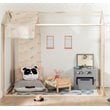 Pemberly Row Twin Canopy Bed Frame in Natural Poplar
