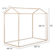 Pemberly Row Twin Canopy Bed Frame in Natural Poplar
