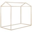 Pemberly Row Twin Canopy Bed Frame in Natural Poplar
