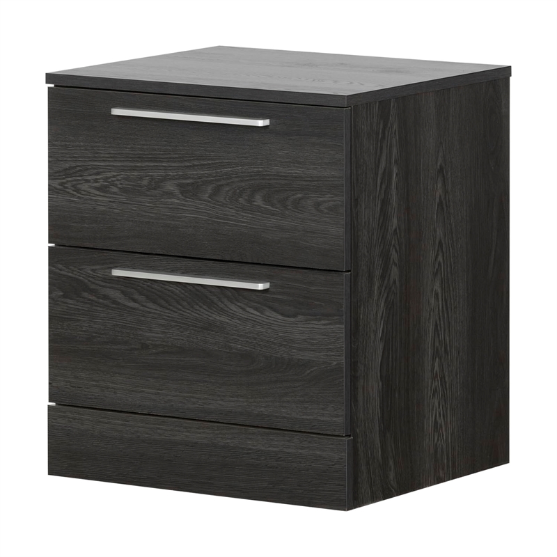 Pemberly Row Contemporary Essential 2-Drawer Nightstand in Gray Oak