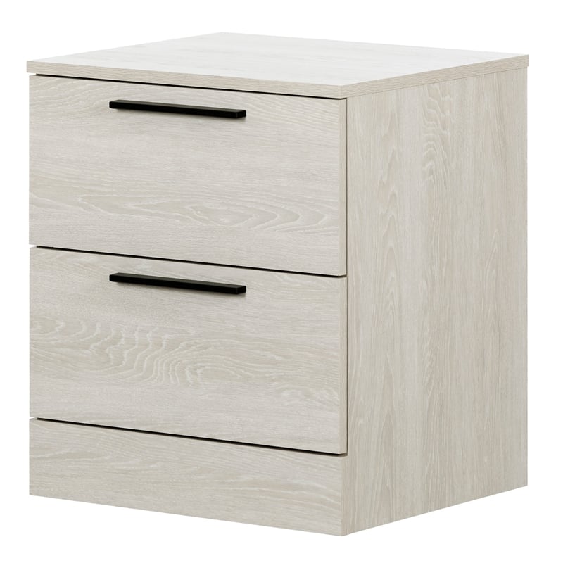 Pemberly Row Contemporary Wood 2-Drawer Nightstand in Winter Oak