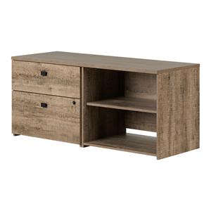 pemberly row modern wood 2-drawer credenza in weathered oak