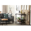 Pemberly Row Contemporary Wood Bar Cart in Weathered Oak