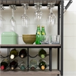 Pemberly Row Contemporary Wood Bar Cart in Weathered Oak