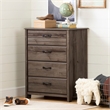 Pemberly Row Contemporary 4-Drawer Particleboard Wood Chest in Fall Oak