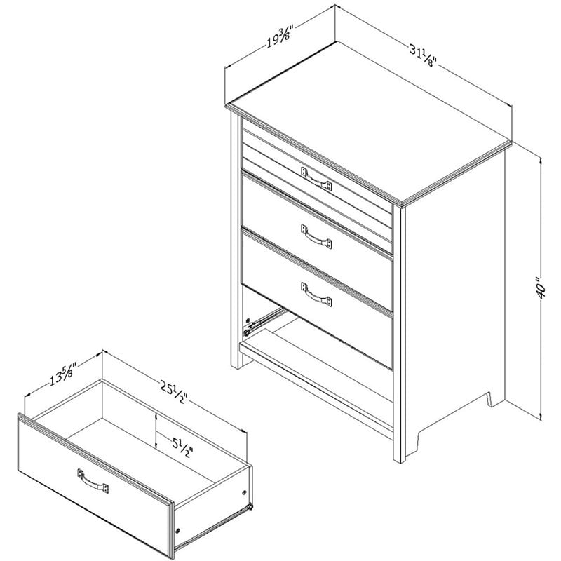 Pemberly Row Contemporary 4-Drawer Particleboard Wood Chest in Fall Oak