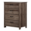 Pemberly Row Contemporary 4-Drawer Particleboard Wood Chest in Fall Oak