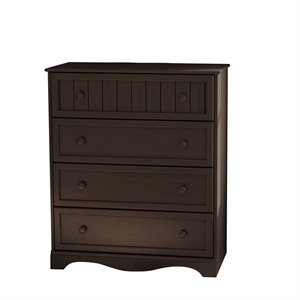 pemberly row traditional wood 4 drawer chest in espresso