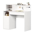 Pemberly Row Contemporary Craft Table with Hutch in Pure White