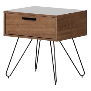 pemberly row contemporary wood end table in dark wood