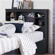 Pemberly Row Transitional Wood Twin Bookcase Headboard in Blue