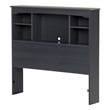 Pemberly Row Transitional Wood Twin Bookcase Headboard in Blue