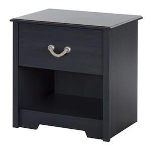 pemberly row traditional wood nightstand in blueberry