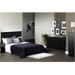 Pemberly Row Traditional Wood Full/Queen Panel Headboard in Black