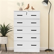 Pemberley Row Engineered Wood White Chest Contemporary 5-Drawer Lock 44