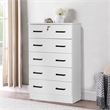 Pemberley Row Engineered Wood White Chest Contemporary 5-Drawer Lock 44
