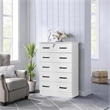 Pemberley Row Engineered Wood White Chest Contemporary 5-Drawer Lock 44