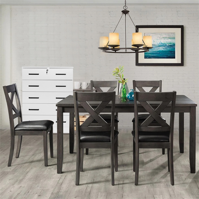 Pemberly Row Contemporary 5-Drawer Engineered Wood Chest with Lock in White