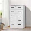 Pemberley Row Engineered Wood White Chest Contemporary 5-Drawer Lock 44