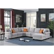 Pemberly Row Transitional Fabric U-Shaped Sectional Sofa in Light Gray