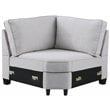 Pemberly Row Transitional Fabric U-Shaped Sectional Sofa in Light Gray