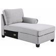 Pemberly Row Transitional Fabric U-Shaped Sectional Sofa in Light Gray