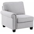 Pemberly Row Transitional Polyester Fabric U-Shaped Sectional Sofa in Light Gray