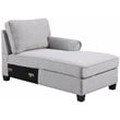 Pemberly Row Transitional Polyester Fabric U-Shaped Sectional Sofa in Light Gray