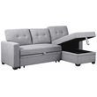 Pemberly Row Contemporary Fabric Reversible Sleeper Sectional Sofa in Light Gray