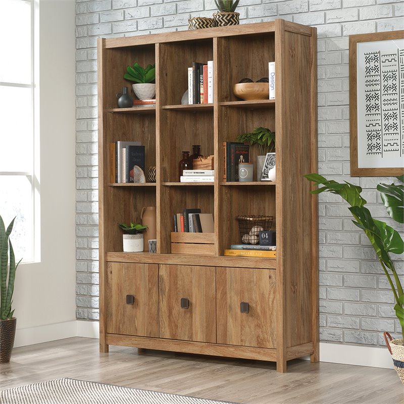 Pemberly Row 9-Cubby Engineered Wood Bookcase in Sindoori Mango/Brown
