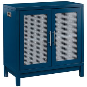 pemberly row contemporary accent storage cabinet in navy blue