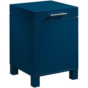 pemberly row modern wood end table with storage in navy blue