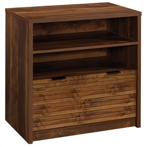 pemberly row engineered wood lateral file storage cabinet in walnut
