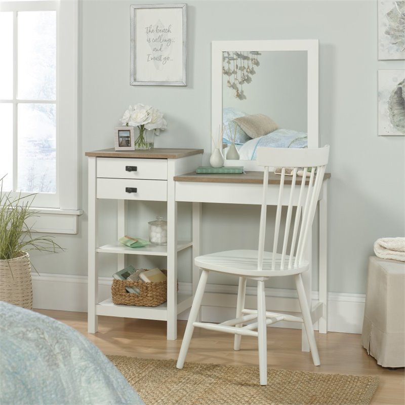 Pemberly Row Coastal Engineered Wood Bedroom Vanity in White