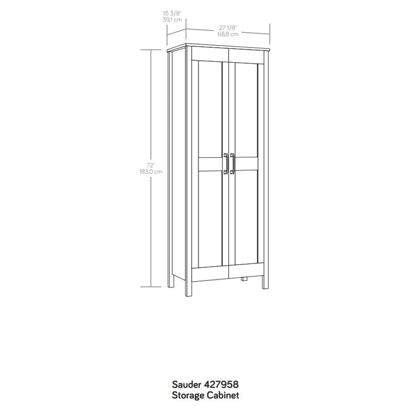 Pemberly Row 2-Door Engineered Wood Storage Cabinet in Rural Pine/Brown