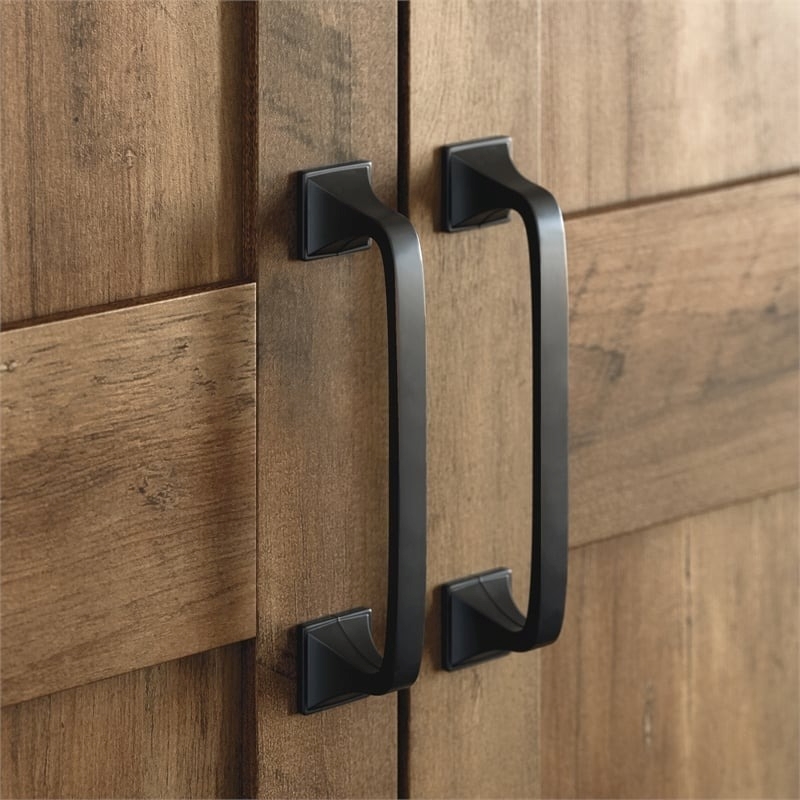 Pemberly Row 2-Door Engineered Wood Storage Cabinet in Rural Pine/Brown