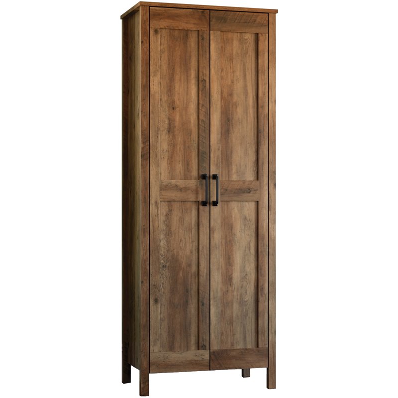 Pemberly Row 2-Door Engineered Wood Storage Cabinet in Rural Pine/Brown