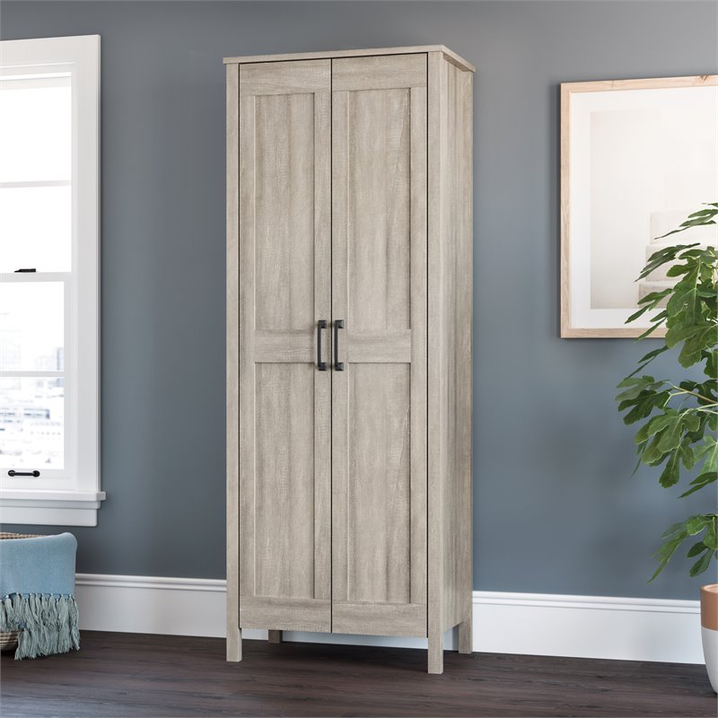 Pemberly Row 2-Door Storage Cabinet in Engineered Wood-Spring Maple