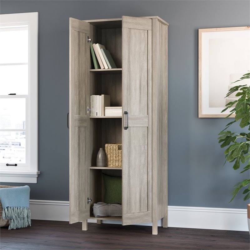 Pemberly Row 2-Door Storage Cabinet in Engineered Wood-Spring Maple